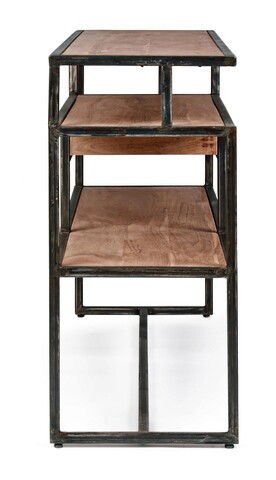 Consola Egon, Bizzotto, 130 x 35 x 74 cm, otel/lemn de salcam