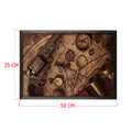 Tablou decorativ, Antic Map, Lemn, Lemn, Multicolor