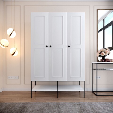 Dulap pentru haine, Comforty, Martin 3, 126 x 200 x 50 cm, pal melaminat, alb 126 imagine 2022