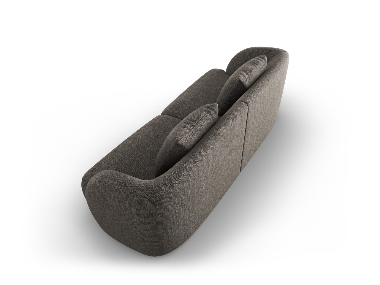 Canapea 2 locuri, Tulum, Cosmopolitan Design, 180x90x70 cm, tesatura chenille, gri