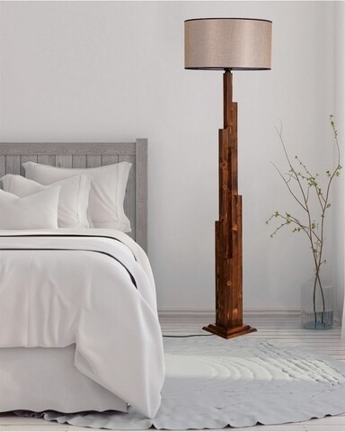Lampadar, Luin, 8301-3, E27, 60 W, lemn/textil Iluminat