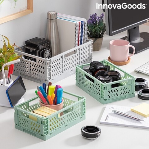 Poza Set de 3 cutii organizatoare pliabile si stivuibile Boxtor InnovaGoods