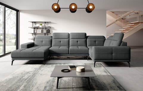 Coltar dreapta 6 locuri ELTAP, RT-05VER, Neviro, 350x201x77 cm, lemn/poliester, gri inchis