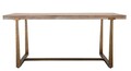 Masa dining Ankara, Mauro Ferretti, 180x90x78 cm, MDF/fier, maro/auriu