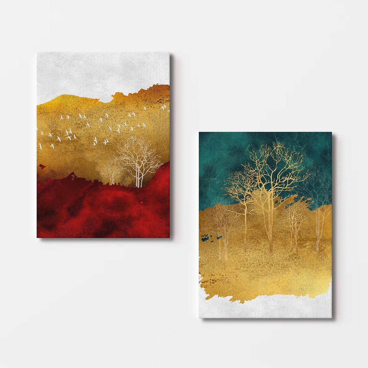 Set 2 tablouri decorative, 2KNV4281, Lemn, Multicolor - view 3