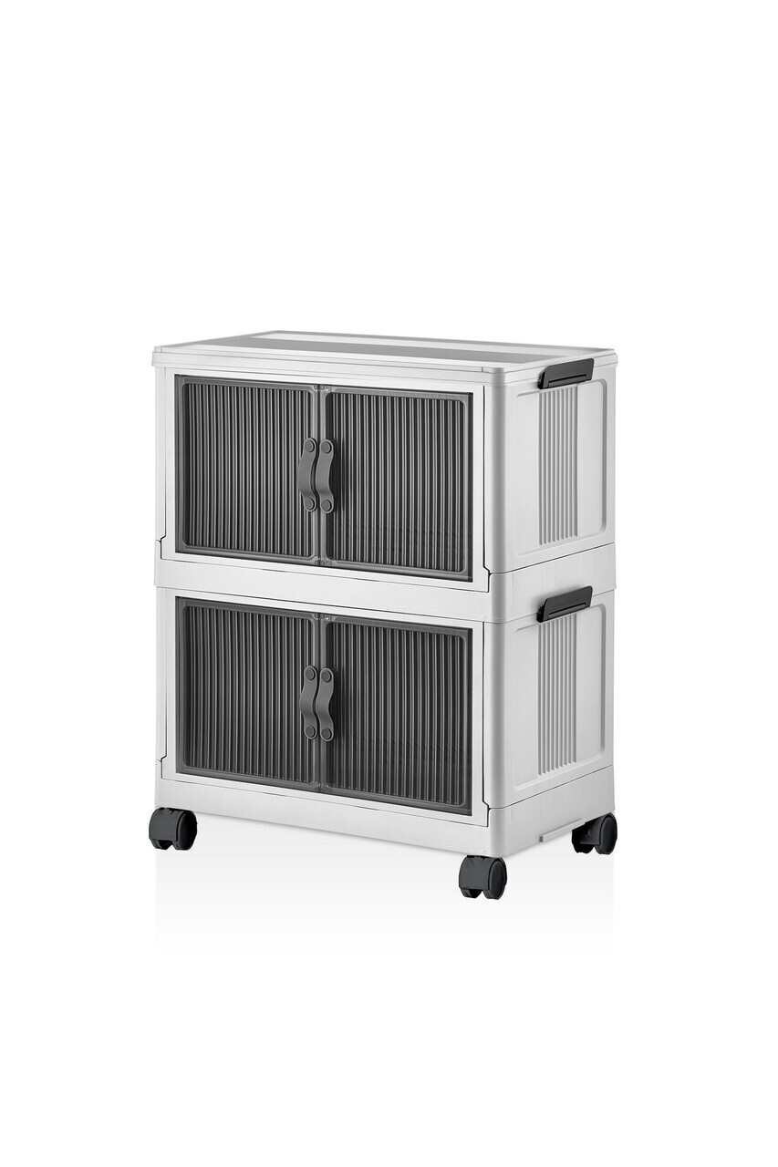 Dulap multifunctional, Hanah Home, Lavine 67, 32x67x56 cm, PLASTIC, Alb — imaginea 4