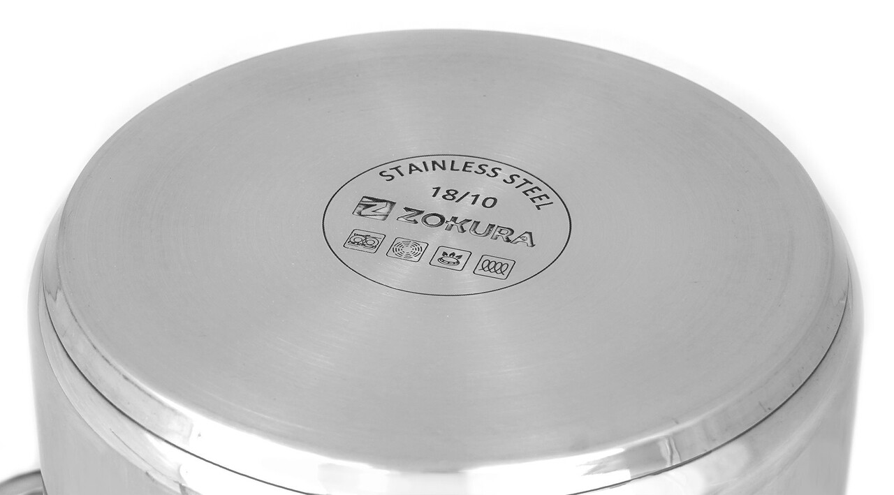 Oala pentru paste, cu 2 cosuri, inox, 22cm/6L - Zokura - imagine 5