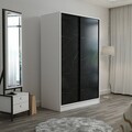 Dulap pentru haine, Minerva, Kale White Stone, 120x210x60 cm, PAL, Piatra Alba