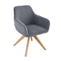 Scaun Pema, Homla, 60x56x82 cm, lemn/catifea din poliester, gri