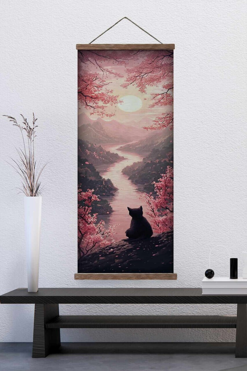 Tablou decorativ, ARTJPNPSTRDK23, Lemn masiv, Pictura pe canvas, Multicolor