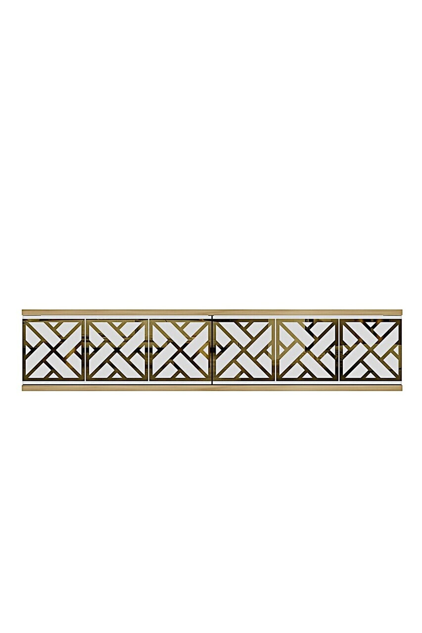 Dulap, Hanah Home, Arex 120, 120x25.5x29.6 cm, Stejar Safir / Alb / Auriu — imaginea 4