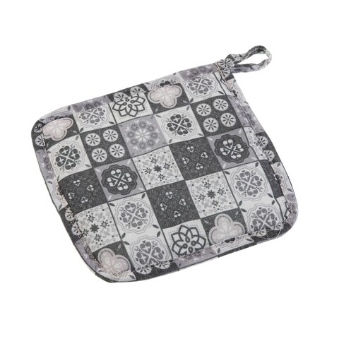 Suport pentru vase fierbinti mandala black, versa, 20 x 20 cm, textil,