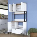 Dulap multifunctional, Rani, JE159, Alb/Maro