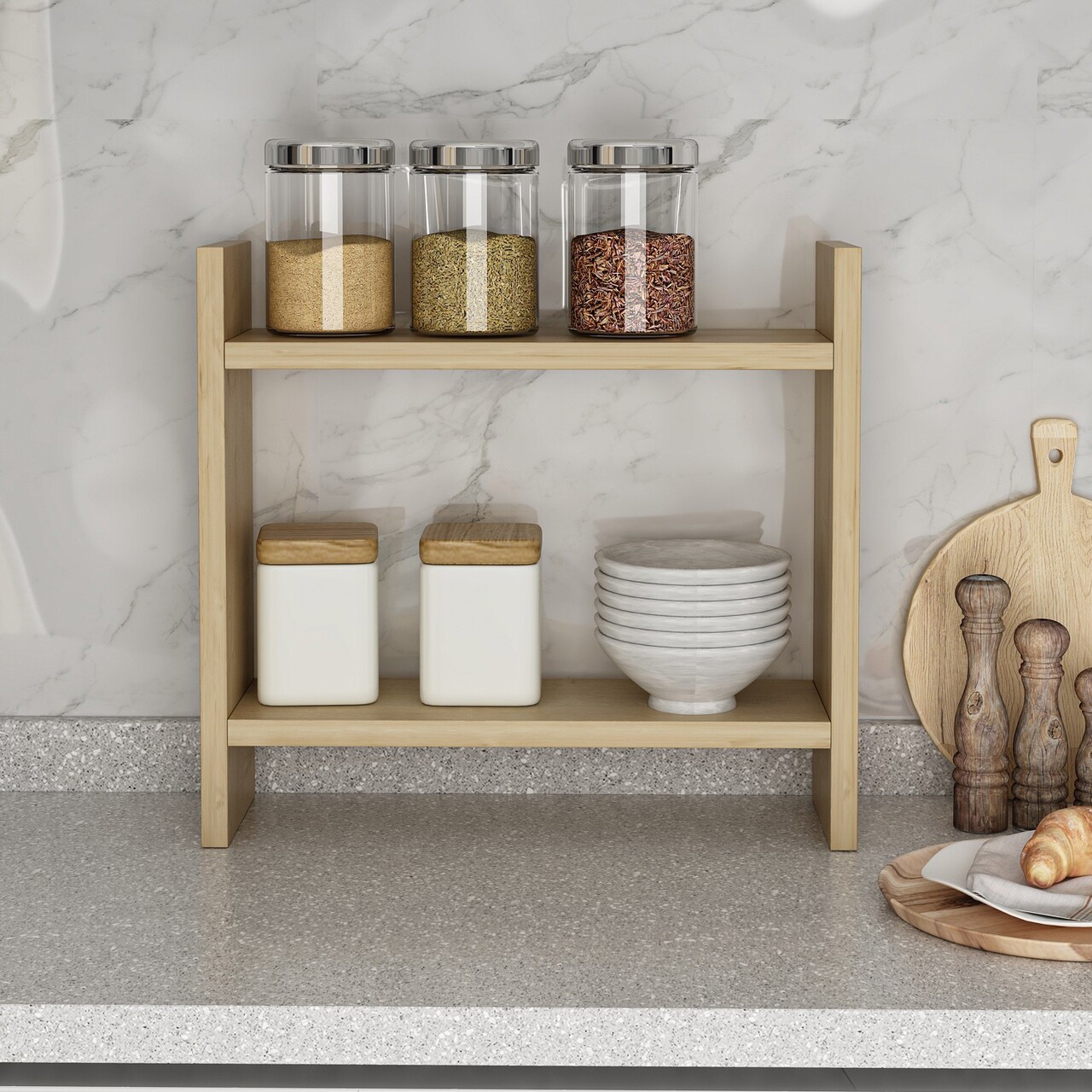 Raft de bucatarie, Hanah Home, Denver, 34x10x30 cm, Maro - view 2