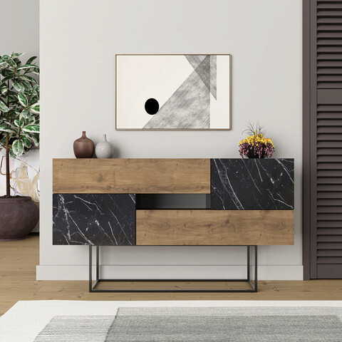 Consola, Decortie, Eros, 145x82x30 cm, Nuc negru Decortie