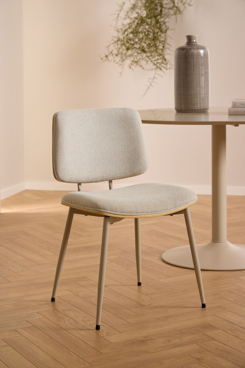 Scaun Owen, Actona, 51.5x52.5x81.5 cm, poliester/otel, bej - view 4