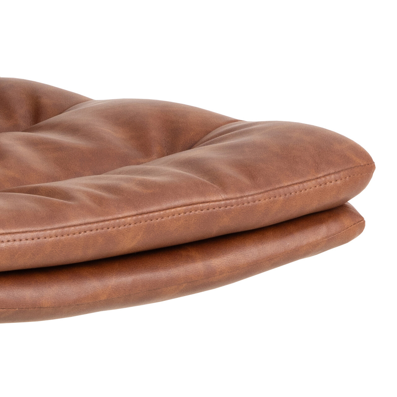 Scaun Dean, Actona, 47.5x57x85 cm, rotativ, piele ecologica/otel, brandy - view 2