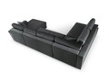 Coltar panoramic extensibil stanga 7 locuri, Moghan, Micadoni Home, GL, 313x194x88 cm, catifea, gri inchis