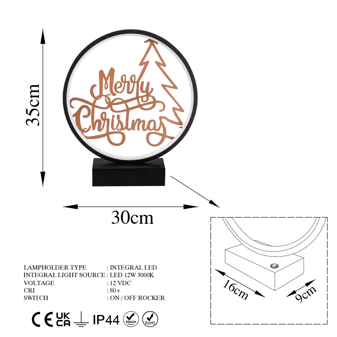 Lampa de masa, Shadow, 526SHD1132, Metal, Negru/Cupru