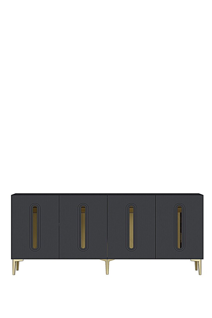 Consola, Hanah Home, Rany 180, 180x75x32 cm, Antracit / Aur — imaginea 5