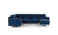 Coltar extensibil reversibil 5 locuri ELTAP, AsdU-20, Asgard, 326x202x93 cm, lemn/poliester, albastru inchis