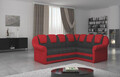 Coltar extensibil dreapta 3 locuri ELTAP, LII-034, Lord II, 243x195x112 cm, lemn/poliester, gri inchis/rosu