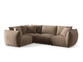 Coltar stanga 4 locuri, Chris-184, Micadoni Home, 295x210x80 cm, catifea, maro deschis