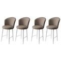 Set scaune  de bar 4 piese, Charlotte, Fora, Metal, Cappuccino / Alb
