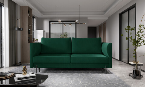Canapea extensibila 4 locuri ELTAP, SO-REV-35NU, Revi, 215x98x92 cm, lemn/poliester, verde inchis
