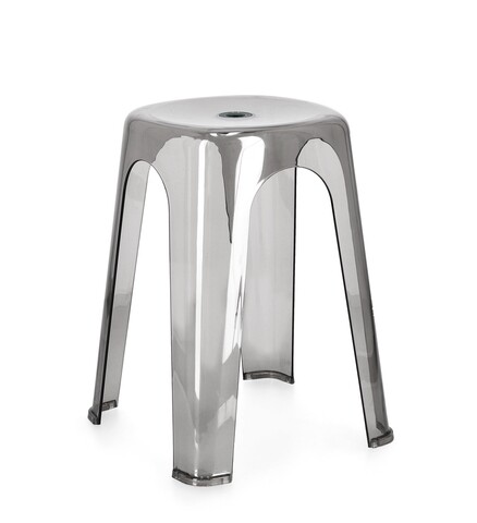 Scaun Sonny, Bizzotto, 34.5x34.5x46.5 cm, polietilena, gri/transparent