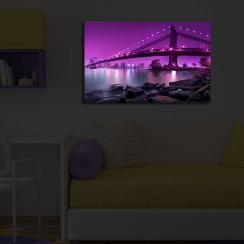 Tablou decorativ cu lumina LED, 4570İACT-39, Dimensiune: 45 x 70 cm, Multicolor