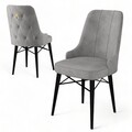 Set de scaune, Charlotte, Pare, Metal, Gri/Negru