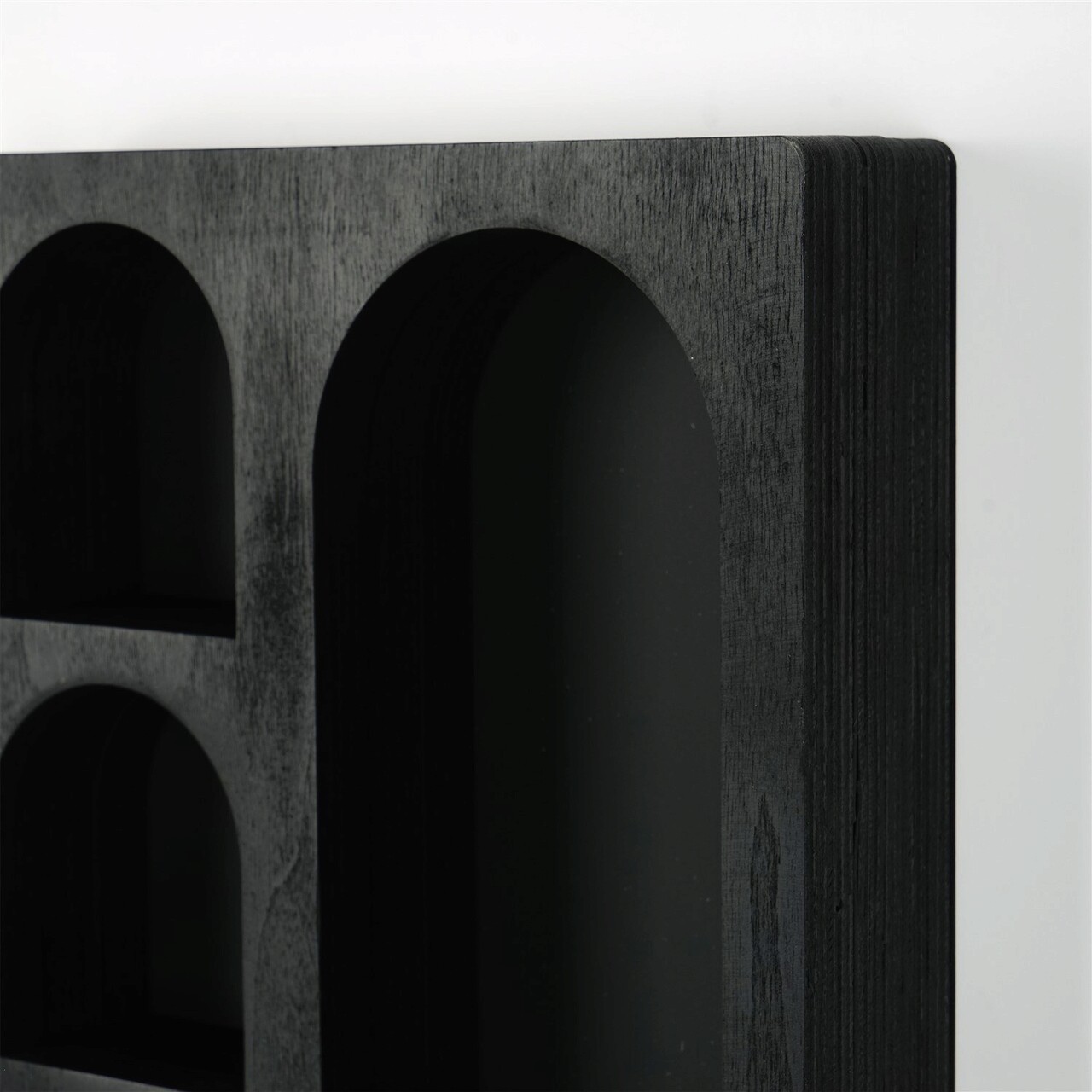 Raft de perete, Evila Originals, Cry004-S, 26x40x6 cm, Lemn masiv, Negru
