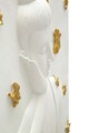 Decoratiune de perete Buddha, Mauro Ferretti, 46x55.5 cm, polirasina, alb/auriu