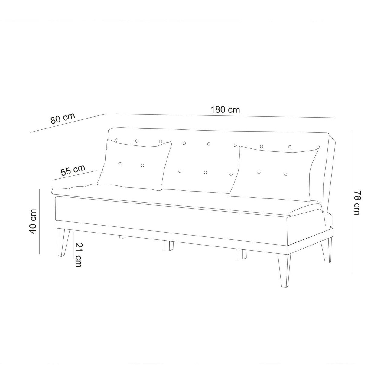 Canapea Extensibila Cu 3 Locuri, Unique Design, 867UNQ1321, Lemn De Carpen, Gri