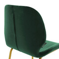 Scaun de bar Impel, Pakoworld, 46x51x99 cm, metal/catifea, auriu/verde inchis