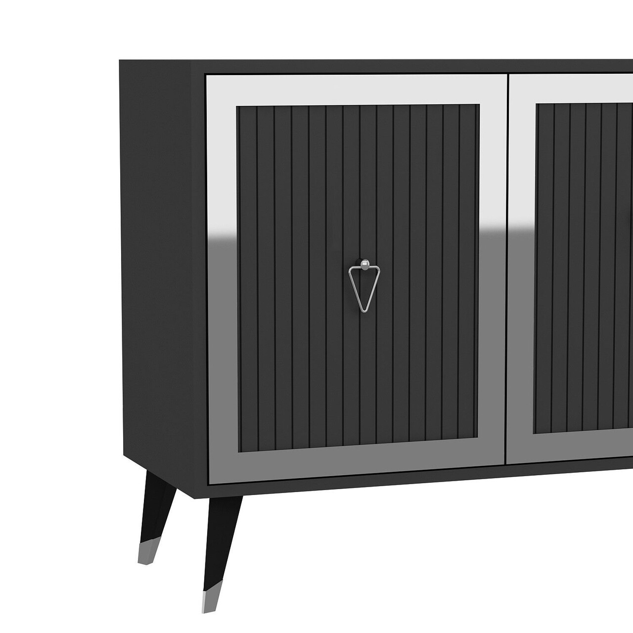 Consola, Hanah Home, Benner, 180x78.6x35 cm, PAL , Antracit / Argintiu - view 5