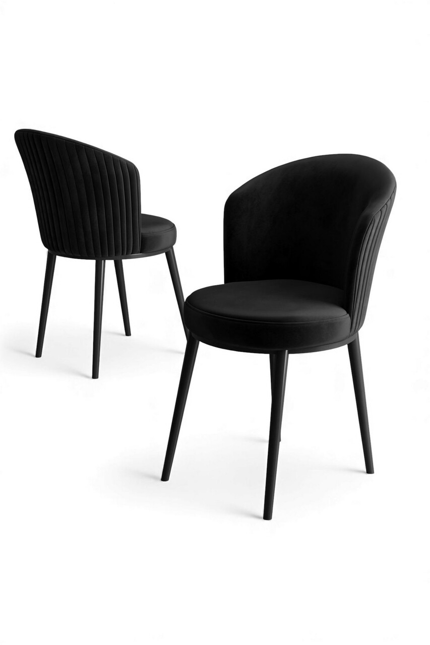 Set scaune 6 piese, Hanah Home, Risa, Negru/Maro - view 2