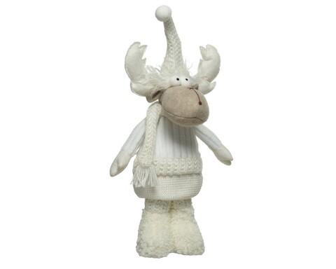 Decoratiune Deer, Decoris, 20x19x50 cm, poliester, alb