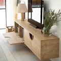 Comoda TV, Neostill, Grotte, 180x35x35 cm, Cadru: PAL MELAMINAT 100%., Stejar