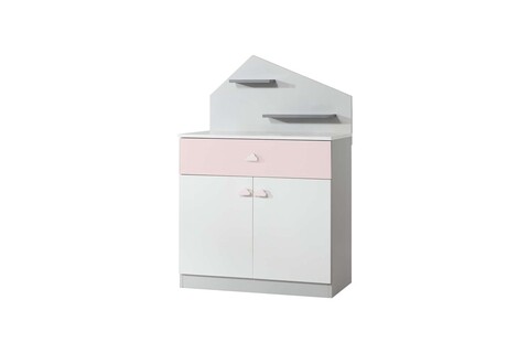 Dulap, Hanah Home, Ayder, 88x134x47 cm, PAL, Roz / Gri