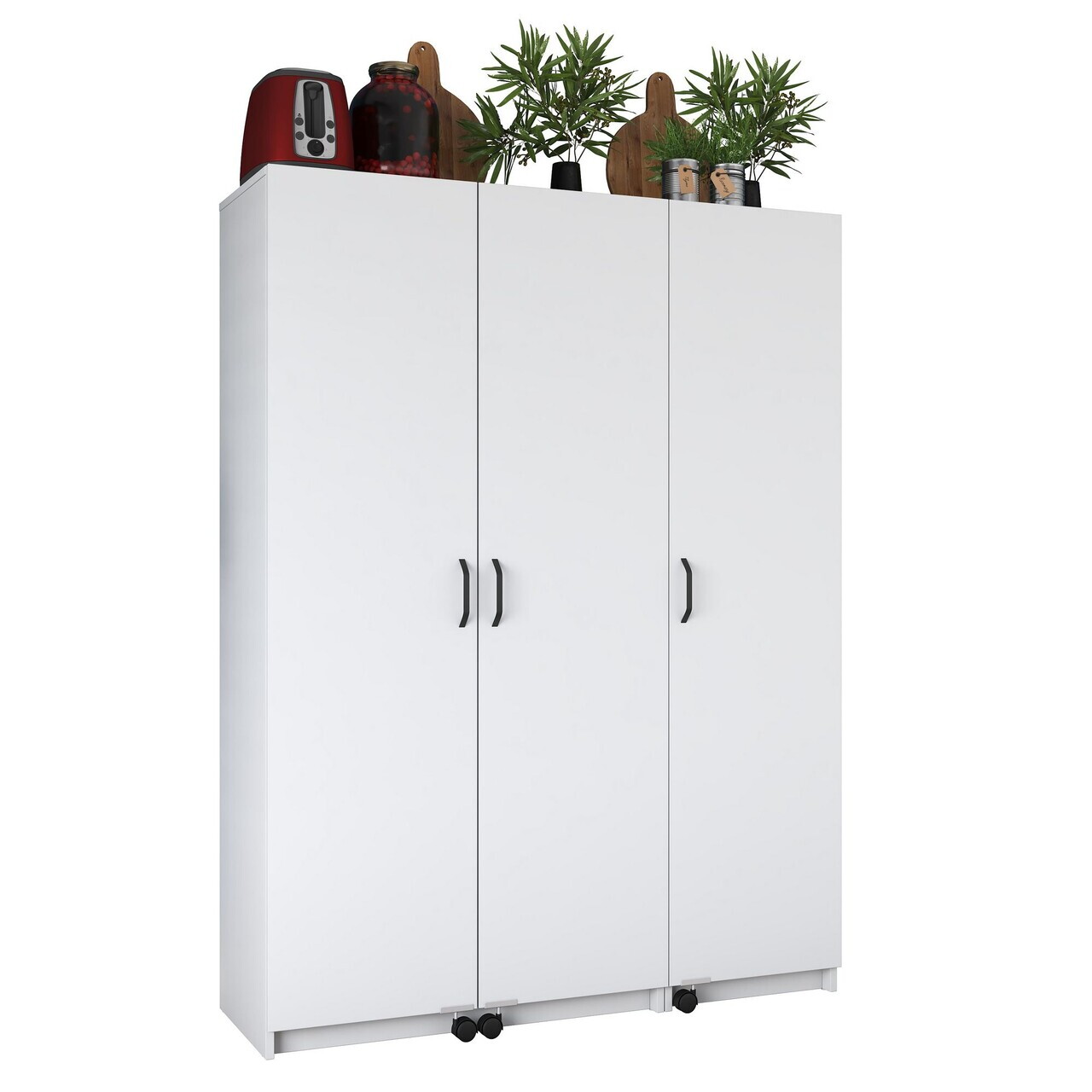 Dulap multifunctional, Hanah Home, JE109, 135x180x42 cm, PAL melaminat, Alb - view 6