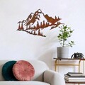 Decoratiune de perete, Mountain, Metal, 70 x 40 cm, Multicolor