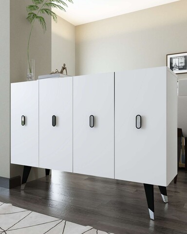 Consola, Hanah Home, 8168KM-32, 120x80x29.6 cm, PAL , Alb / Argintiu