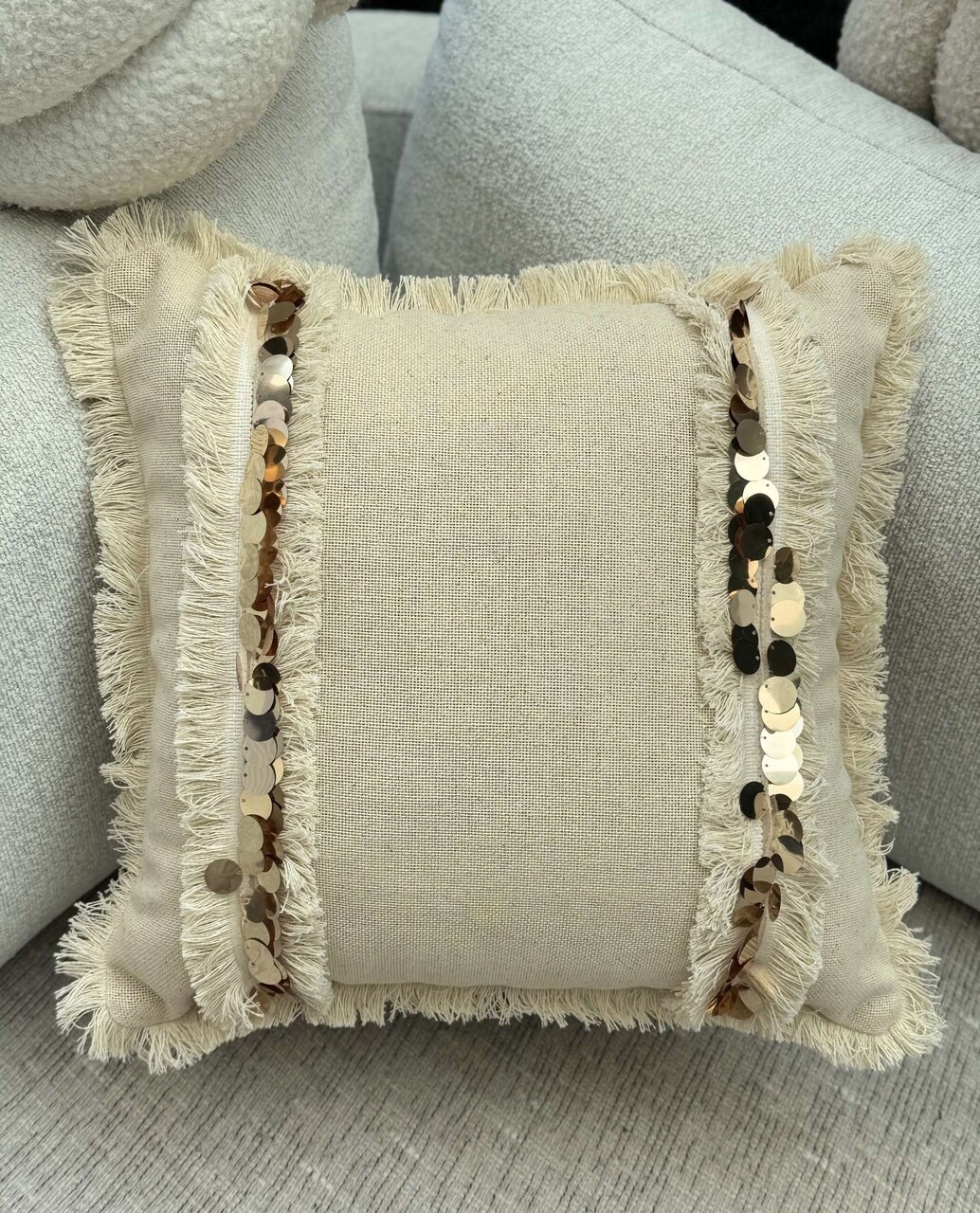 Husa de perna, KET008, 43x43 cm, Amestec bumbac, Bej - view 6