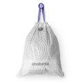 Set 40 saci de gunoi, Brabantia, PerfectFit, marimea D, 15-20 L, nailon, alb