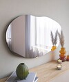 Oglinda decorativa, Siam, Lossa, 52x89x2.2 cm, MDF , Negru