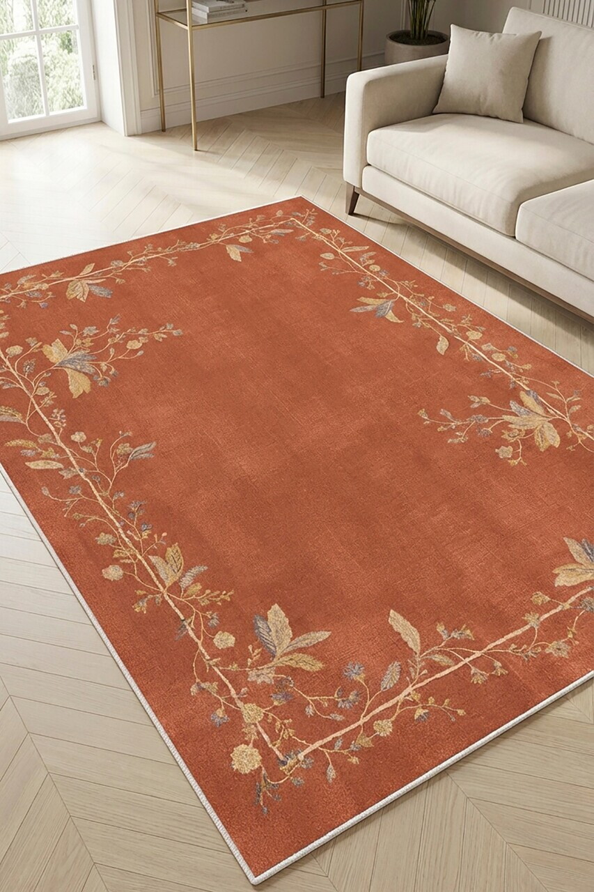 Covor, DC-7536-18, 100x250 cm, Poliester, Portocaliu — imaginea 4