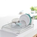 Scurgator vase cu suport tacamuri, Brabantia, SinkSide, 38.5x49x14 cm, aluminiu, gri deschis