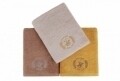 Set 3 prosoape de baie Beverly Hills Polo Club, 70x140 cm, 100% bumbac, Rock/Light Brown/Mustard